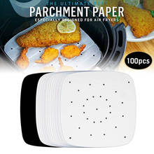 100pcs 7/8/9 Inch Air Fryer Liners Perforated Non-stick Mat Steaming Baking Cooking White Pot Oil Paper Accessories Square 2024 - buy cheap