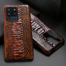 Leather Phone Case For Samsung S20 Ultra S7 S8 S9 S10 Lite S10e Note 8 9 10 20 Plus A20 A30 A50 A70 A51 A71 A8 Ostrich Foot Case 2024 - купить недорого