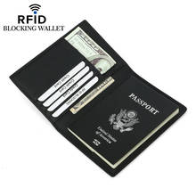 Fashion RFID Genuine Leather Man's Passport Cover International Travel Wallet For Men Bank Credit Card Case Protection Holder 2024 - buy cheap