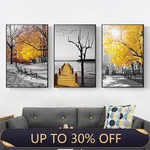 Yellow Landscape Canvas Paintings On The Wall Posters and Prints Wall Art Balloon Bridge Modern Pictures for Living Room Decor 2024 - buy cheap