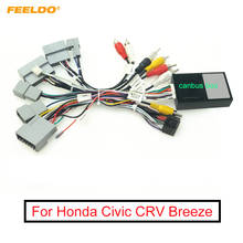FEELDO автомобильный 16pin аудио жгут проводов с Canbus коробка для Honda Civic CRV Breeze Aftermarket стерео Установка провода адаптер 2024 - купить недорого