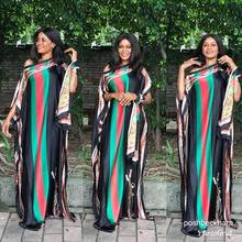 Design de Moda africano Colar O-pescoço impressão Senhora Tradicional Tecido Africano Dashiki Vestido Maxi Para As Mulheres 2024 - compre barato