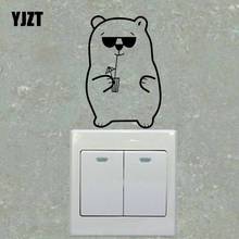 YJZT Fashion Cartoon Wall Switch Stickers Home Decoration Vinyl Decal Cool Bear S19-0004 2024 - buy cheap