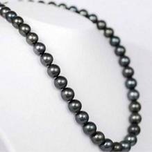 Collar de perlas negras naturales Tahitianas, joyería auténtica, hermosa, 17 ", 9-10MM, 14 2024 - compra barato