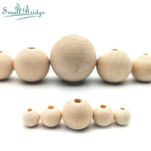 6 8 10mm Wooden Beads Natural Round For Jewelry Making DIY Bracelet Bead Accessories Loose Ball Beads Big Hole Supply W100 2024 - buy cheap