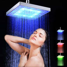 Led Rainfall Shower Head With LED Light Square Shower Head Auto RGB Color-changing Temperature Sensor Showerhead For Bathroom 2024 - buy cheap