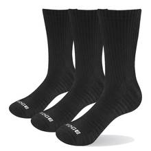 YUEDGE Brand Men's women Black Wicking Cotton Cushion Comfort Breathable Casual Dress Crew Socks(3 Pairs/Pack) 2024 - buy cheap