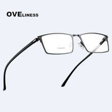 Montura de gafas de aleación de titanio ultraligera para hombre, lentes cuadradas para leer, graduadas para miopía, 2021 2024 - compra barato