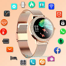 Smartwatch relógio feminino, tela de toque, moderno, esportivo, para android, ios, fitness, rastreador, aço, luxuoso, relógio de pulso 2024 - compre barato