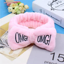 New OMG Letter Coral Fleece Wash Face Bow Hairbands For Women Girls Headbands Headwear Hair Bands Turban Hair Accessories Gift 2024 - buy cheap
