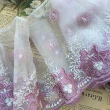 1 Meter Purple Pink Lace fabrics Embroidered Lace Trim High Quality DIY Craft Sewing Dress Clothing 2020 Lace Trims 2024 - buy cheap