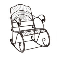 Cadeira de balanço arte de ferro simples descanso para braço dobrável pintura formato de sol para decoração de parque jardim ao ar livre preto [eua-estoque] 2024 - compre barato