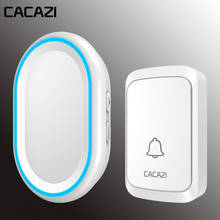 CACAZI-timbre inalámbrico inteligente con luz LED nocturna, timbre de puerta remoto de 300M, resistente al agua, batería para llamadas en casa, 58 Chimes 2024 - compra barato