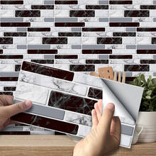 Pegatinas de pared minimalistas simples, adhesivo de mosaico de mármol blanco y negro, para baño, cocina, azulejo, escalera, 9/27 Uds. 2024 - compra barato