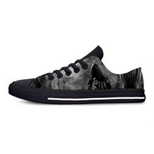 Zapatos informales góticos de diablo para hombre y mujer, zapatillas de tela ligeras y transpirables con estampado 3D, estilo grunge, Halloween 2024 - compra barato