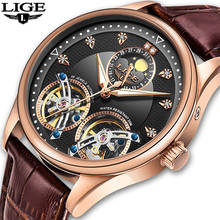 Reloj LIGE Men Watch Mechanical Tourbillon Luxury Fashion Brand Leather Male Sport Watches Men Automatic Watch Relogio Masculino 2024 - buy cheap