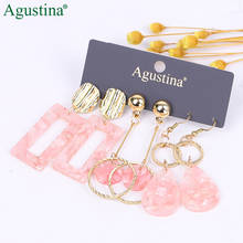 Agustina 2021 Set earrings fashion jewelry pink earrings Set hoop drop earrings women long earring boho Dangle earings wholesale 2024 - buy cheap