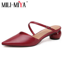 MILI-MIYA New Arrival Genuine Leather Woman Pumps Pointed Toe Slip-On Round Heels Summer Dress Party Shoes Large Size 33-43 2024 - buy cheap