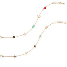 15+4CM Cute lovely girl women fashion jewelry candy colorful enamel moon star eye charm bracelet 2024 - buy cheap