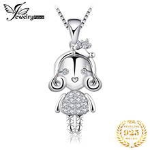 JewelryPalace Cute Princess Girl 925 Sterling Silver Heart Love Cubic Zirconia Pendant Necklace Women Fashion Jewelry No Chain 2024 - buy cheap