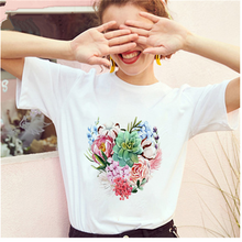 Aowof-nova camiseta feminina florida, estampa gráfica, flor, roupa casual para mulheres, camiseta para mulheres 2024 - compre barato