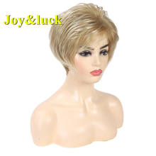 Женский короткий парик Joy & luck, парик из синтетических волокон с челкой, парик для косплея или парик для волос на каждый день 2024 - купить недорого