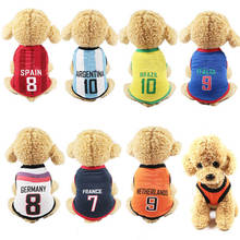 Chaleco con estampado de partidos de fútbol para perro, ropa para perros, Camiseta deportiva para mascotas, ropa de talla grande, suministros para mascotas, chaleco para perros 2024 - compra barato