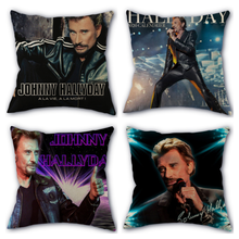 Johnny Hallyday Pillowcase Linen Cotton Fabric Pillowcases Wedding Pillow Cover Home Decorative Size 45x45cm One Side Not Fade 2024 - buy cheap