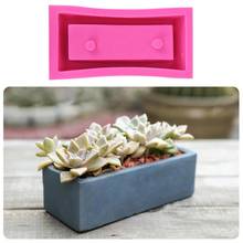 Rectangle Flower Pot Silicone Mold For Cement Polymer Clay DIY Making Cement Pot Succulent Plant Cactus Flower Pot Silicone Mold 2024 - buy cheap