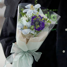 Buquê de rosas artesanal de papel para floricultura, material para embalagem com rosas e flores, decoração 2024 - compre barato