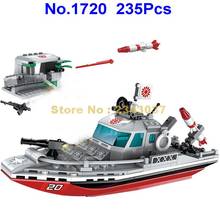 1720 235pcs Military Coast Battle Warship Ship Weapon Gun Missile 3 Dolls Building Blocks Toy 2024 - buy cheap