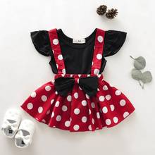 Baby girl clothes suspender skirt suit baby new cotton casual jacket printed dot suspender skirt two-piece girl clothing 2024 - buy cheap