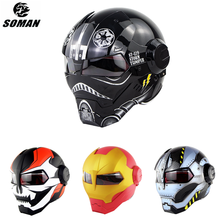 Soman Casco War Machine Helmets Cool Personalized Casque Full Face Motorcycle Helmet Flip Up Capacete Retro 515 2024 - buy cheap