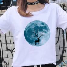 Harajuku Top Women's Summer Tshirt Art Pattern Printing Lady T Shirt Casual Woman Tee Fashion Short-sleeved White Female T-shirt 2024 - buy cheap