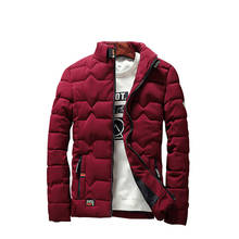 Мужская зимняя куртка, теплая Повседневная подходящая ко всему однотонная мужская куртка с хлопковой подкладкой, 5 цветов, брикет 4XL, парка с воротником-стойкой, мужская одежда 2024 - купить недорого