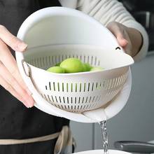 Plastic Double Drain Basket Bowl Washing Storage Basket Strainers Bowls Drainer Vegetable Cleaning Colander Kitchen Organizer 2024 - buy cheap