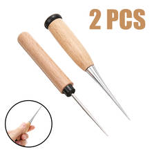 2pcs Wooden Handle Leather Sewing Awl DIY Carft Stitch Needle for Canvas Shoes Repair Stitching Sewing Leather Craft Awl Tool 2024 - buy cheap