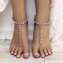 Beach Anklets For Women Barefoot Sandals Bohemian Rhinestone Foot Chain Ankle Bracelet Jewelry Yoga Decoration 1pcs 2024 - buy cheap