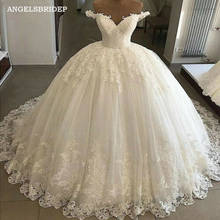 Angel sbridep-vestido de noiva com apliques, princesa, corte, ombro à mostra, vestido de noiva formal 2024 - compre barato