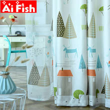 Nordic Plant Triangular Personality Children's Room Boy's Bedroom Curtain Nordic Blackout Curtains For Living Room wp143&40 2024 - buy cheap
