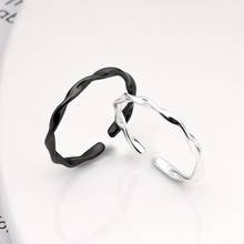 New Arrival Lady Silver Plated Finger Rings Jewelry For Women Vintage Twist Black Rings Adjustable Accessories Princess Gift 2024 - buy cheap
