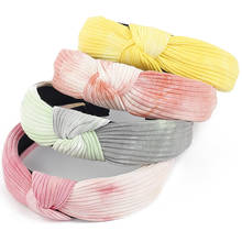 Women New multi-color Tie dye Ribbed cotton headbands Summer print Knot Hairbands Hair Accessories For ladies girls Headwear 2024 - buy cheap