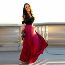 Vestidos de graduación formales para mujer, faldas largas plisadas con cremallera, a la medida, color rojo vino 2024 - compra barato