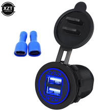 Universal Cigarette Lighter Car Charger USB Vehicle DC12V-32V Waterproof Dual USB Charger 2 Ports Power Socket 5V 2.1A/2.1A 2024 - купить недорого