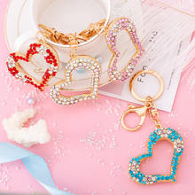 XDPQQ fashion flower love keychain metal rhinestone pendant car keychain female bag jewelry gift 2024 - buy cheap