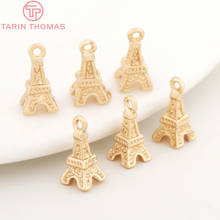 6PCS 5x10MM 24K Champagne Gold Color Plated Brass Eiffel Tower Charms Pendants High Quality Diy Jewelry Accessories 2024 - buy cheap