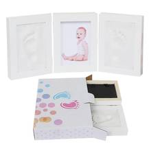 35x15.5cm Solid Wood Tri-fold Hand And Foot Print Photo Frame Keepsake Frame For Newborn Baby Souvenir Frame 2024 - buy cheap