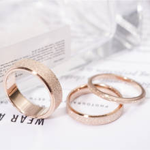 KNOCK High quality Fashion Simple Scrub Stainless Steel Women 's Rings 2 mm Width Rose Gold Color Finger  Gift For Girl Jewelry 2024 - купить недорого
