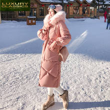 Jacket Winter Women Down 90% Duck Down Coat Female Long Down Parka Real Fur Hooded Korean Thick Warm Clothes 2021 LWL1339 2024 - buy cheap