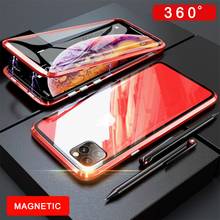 360 marca de metal estojo para iphone 6 7 8 plus xs xr max caso magnético luxo temperado vidro capa para apple iphone 11 pro max caso 2024 - compre barato